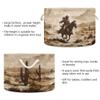 xigua Western Desert Cowboy Cotton Rope Storage Basket with Handles Large Baby Laundry Basket Round Collapsible Blanket Basket Shelf Closet Organizer for Nursery Toys Clothes view 3