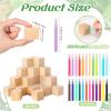 Dinifee 125 Pcs Baby Shower Decorate a Block Game Set Includes Help Us Build Memories Sign 100 DIY Blank Wooden Block 24 Paint Marker Prize for Wedding Baby Shower Game(Jungle) view 3