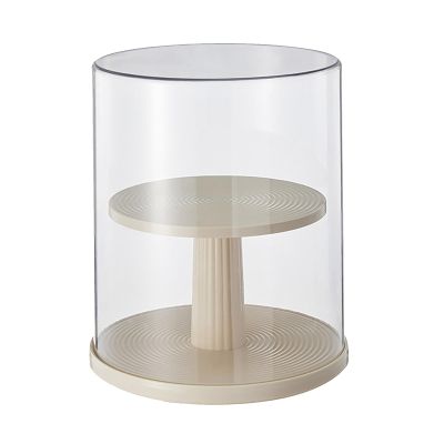 2 Tier Action Figures Display Case Rotating Display Box for Collectibles Stackable Display Stand for Figures Dust Proof Blind Box Storage Box for Dolls Toys