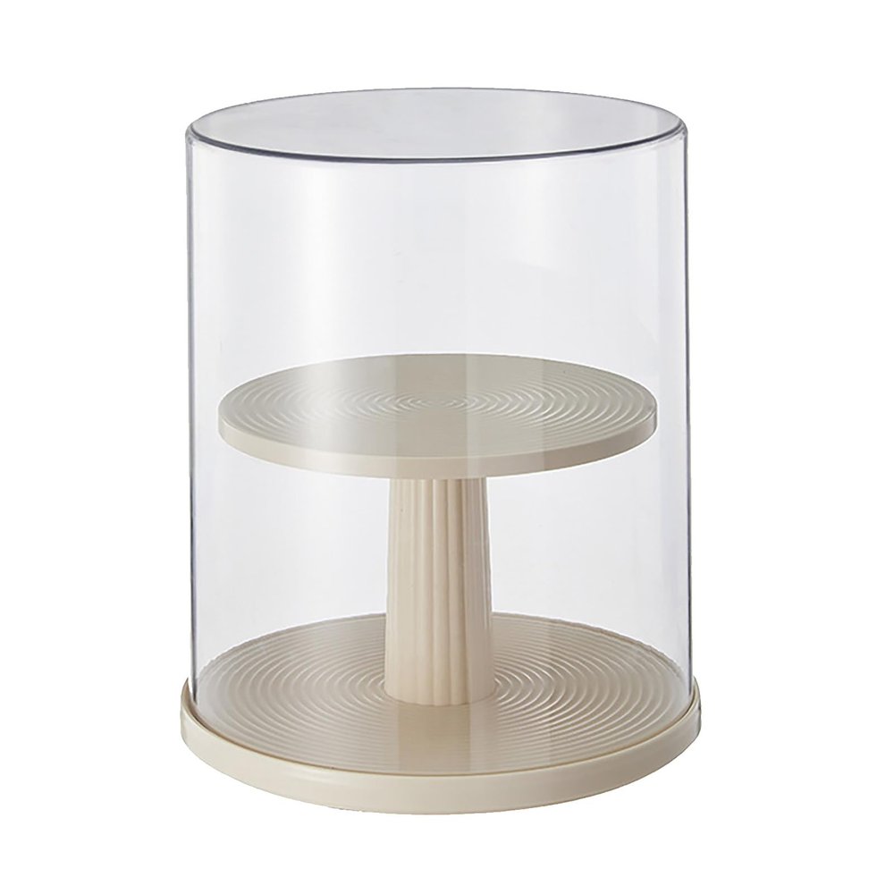 2 Tier Action Figures Display Case Rotating Display Box for Collectibles Stackable Display Stand for Figures Dust Proof Blind Box Storage Box for Dolls Toys