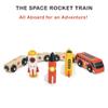 Mentari Toys Space Rocket Train  7-Piece Wooden Set with Magnetic Rocket Cars  Compatible with Major Track Brands  Builds Imagination & Fine Motor Skills  Age 18m+ view 2
