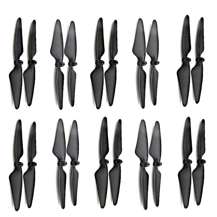 10 Pcs CW + 10pcs CCW Propeller Blades Propellers/Fit for HUBSAN H501S X4 / H501C MJX B3 RC Quadcopter Spare Part (Color : Black)