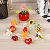 Red Solar Dancing Flower Car Dashboard Decorations - Funny Solar Powered Dancing Flower Pot Car Ornaments Flower Swinging Decoration for Car Decor,Solar Power Kits view 4