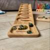Wooden Marble Run Race Winding Track Maze Board Ball Run Wave Course Gift for Kids Marble Roller(Waves) view 3