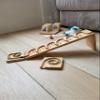 Wooden Marble Run Race Winding Track Maze Board Ball Run Wave Course Gift for Kids Marble Roller(Waves) view 4