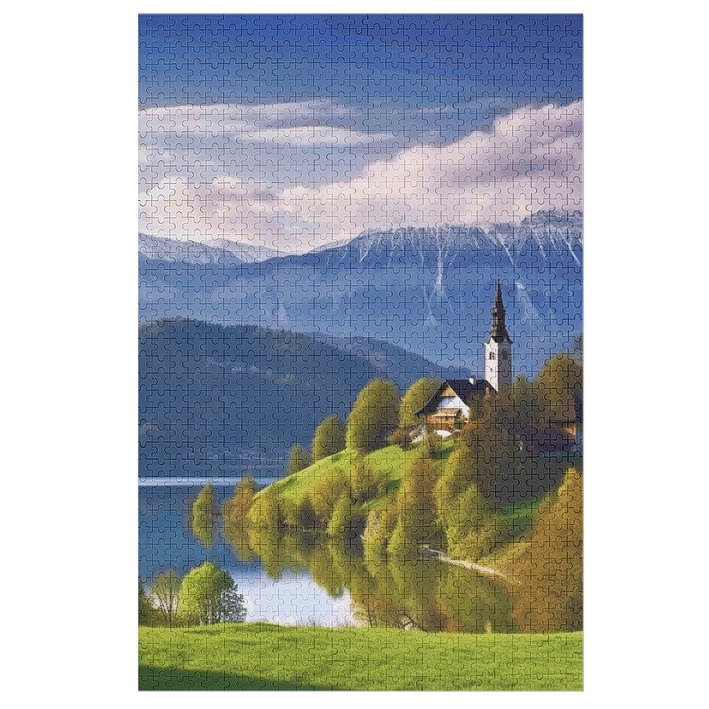 1000 PCS Jigsaw Puzzle for Adults Personalized Picture Puzzle Slovenia Landscape Customized Wooden Puzzle for Family, Birthday, Wedding, Game Nights Gifts