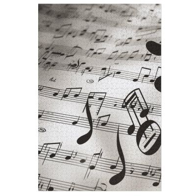 1000 PCS Jigsaw Puzzle for Adults Personalized Picture Puzzle Music Notes Print Customized Wooden Puzzle for Family, Birthday, Wedding, Game Nights Gifts