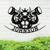 Metal Weight Lifting Name Sign, Metal Man Cave Sign, Custom Gym Metal Sign, Metal Name Sign, Working Out Sign, Custom Name Sign view 1
