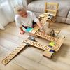 Marble Run Track Race Personalized Wooden Maze Board Ball Run Course Gift for Kids Run Race Winding Track Roller (Set of 4) view 4