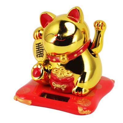plplaaoo Lucky Cat Waving Arm, Solar Powered Cute Waving Cat,Solar Powered Waving Cat Wealth Welcoming Solar Cute Happy Lucky Cat Fortune Cat Statue Ornament for Home Car Decor(#4)