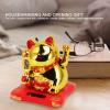 plplaaoo Lucky Cat Waving Arm, Solar Powered Cute Waving Cat,Solar Powered Waving Cat Wealth Welcoming Solar Cute Happy Lucky Cat Fortune Cat Statue Ornament for Home Car Decor(#4) view 3