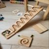 Wooden Marble Run Race Personalized Winding Track Wooden Maze Board Ball Run Wave Course Gift for Kids Race Set Marble Roller Set (Mountains) view 2