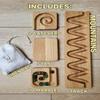 Wooden Marble Run Race Personalized Winding Track Wooden Maze Board Ball Run Wave Course Gift for Kids Race Set Marble Roller Set (Mountains) view 3