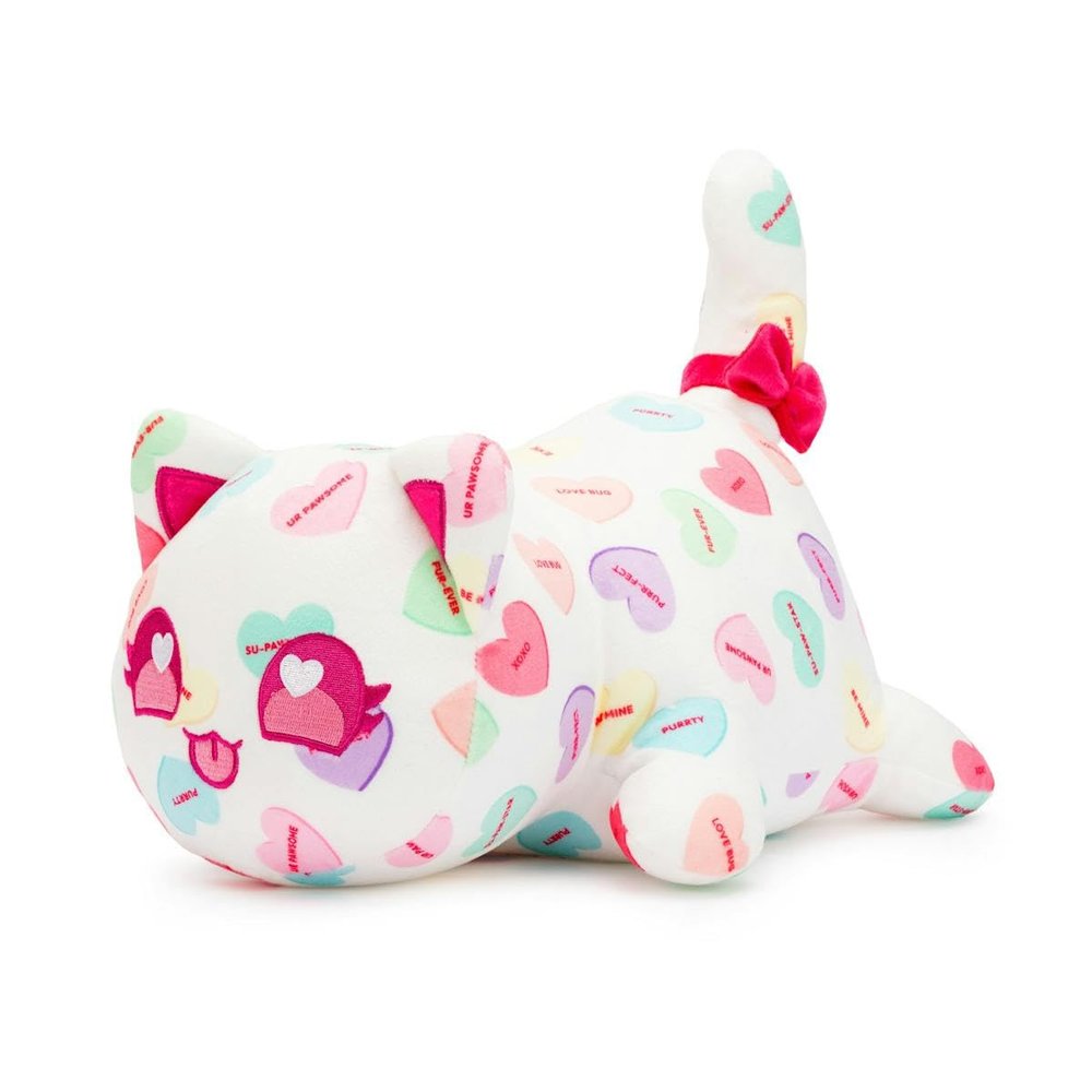 Aplushuman Candy Hearts Cat Plush - Candy Cat Collection - 100% Embroidered Plushie - Cat Stuffed Animal Collectible (Candy Hearts Cat Plush)