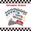 80pcs Race Car 1st Birthday Party Plates, Fast One Black and White Checkered Flag Plates Napkins Forks Tableware Kit for Baby Boys Racing Car Theme 1st Birthday Party Supplies Decorations Favors view 4