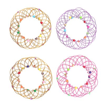 Ciieeo 4pcs Mandala Flower Basket Variety Mandala Wire Toy Flexible Sphere Toy Arm Ring Toy Educational Toy Variety Wire Sphere Toy Toy Adults Stress Toy Mandala Ring Toy