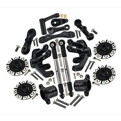 GPM Alum Combo Set A (Hex + Brake Disk + Fr Knuckles + Tie Rod) Black for Baja Rey