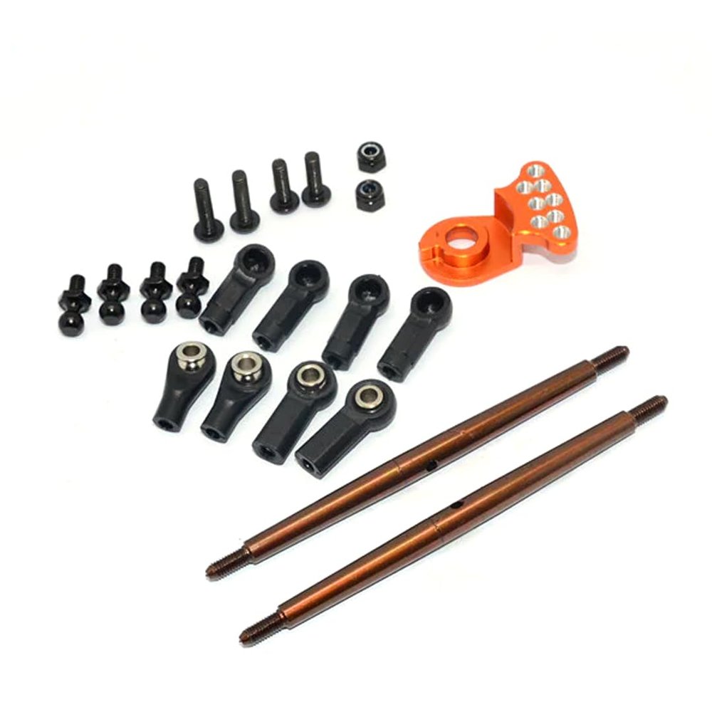 GPM Spring Steel Modified Anti-Thread Steering Tie Rod w/Saver Orange : Tamiya DT-03