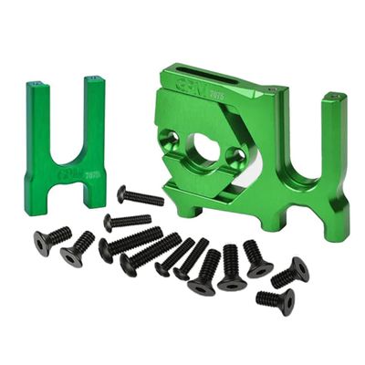 GPM Alum 7075 Center Diff Mount (F+R)+ Sliding Motor Mount Green for 1/8 Kraton/Outcast