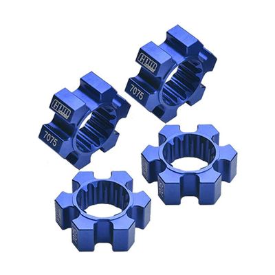 GPM Aluminum 7075-T6 Wheel Hex Hubs Set (4Pcs) Blue for Traxxas X-Maxx/XRT