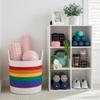 LOILAM Rainbow Pride Storage Basket, Woven Cotton Rope Basket with Handles, for Toys, Blankets and Towels, LGBTQ+ Home Decor, Gay Lesbian Pride Gifts view 3