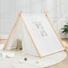 Comfy Cubs Kids Play Tent - Breathable Cotton Teepee for Imaginative Activity - Indoor Canvas Play Tent - Easy Setup, Safe Design, and Spacious Layout for Children - Natural Wood view 1
