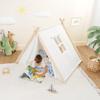 Comfy Cubs Kids Play Tent - Breathable Cotton Teepee for Imaginative Activity - Indoor Canvas Play Tent - Easy Setup, Safe Design, and Spacious Layout for Children - Natural Wood view 3