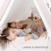 Comfy Cubs Kids Play Tent - Breathable Cotton Teepee for Imaginative Activity - Indoor Canvas Play Tent - Easy Setup, Safe Design, and Spacious Layout for Children - Blush view 2