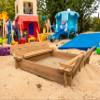 BTExpert Kids Large Wooden Sandbox 47x47 Outdoor Play Sandpit for Backyard Foldable Bench Seats Sand Protection Liner view 3
