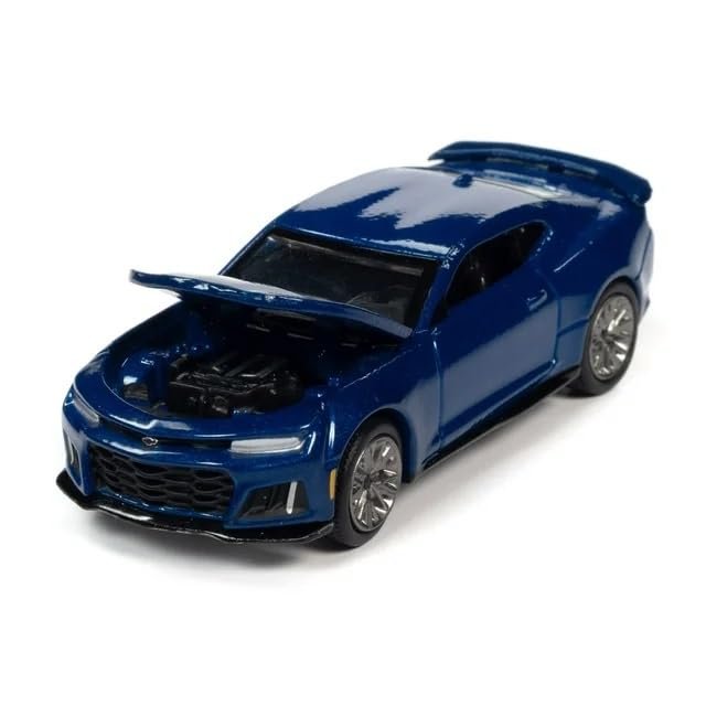 2018 Chevy ZL1 Hyper Blue Metallic Modern Muscle Limited Edition to 13000 Pieces Worldwide 1/64 Diecast Model Car by Auto World 64302-AWSP059A