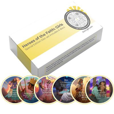 GLORILIGHT HD Disc Set Heroes of The Faith for Girls, Girl Heroes from The Bible, Project Bible Verses on Walls or Ceilings, Includes 6 Interchangeable Discs, Help Children Live by The Truth of God