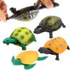 4 Pack 5 Inch Rubber Turtle Toys, Tortoise Sets for Children, Great Safety Material TPR Super Stretchy, Can Hide in Shell, Sea Ocean Animal Bathtub Bath Pool Toy Party Favors Boys Kids Collection view 1