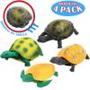 4 Pack 5 Inch Rubber Turtle Toys, Tortoise Sets for Children, Great Safety Material TPR Super Stretchy, Can Hide in Shell, Sea Ocean Animal Bathtub Bath Pool Toy Party Favors Boys Kids Collection view 4
