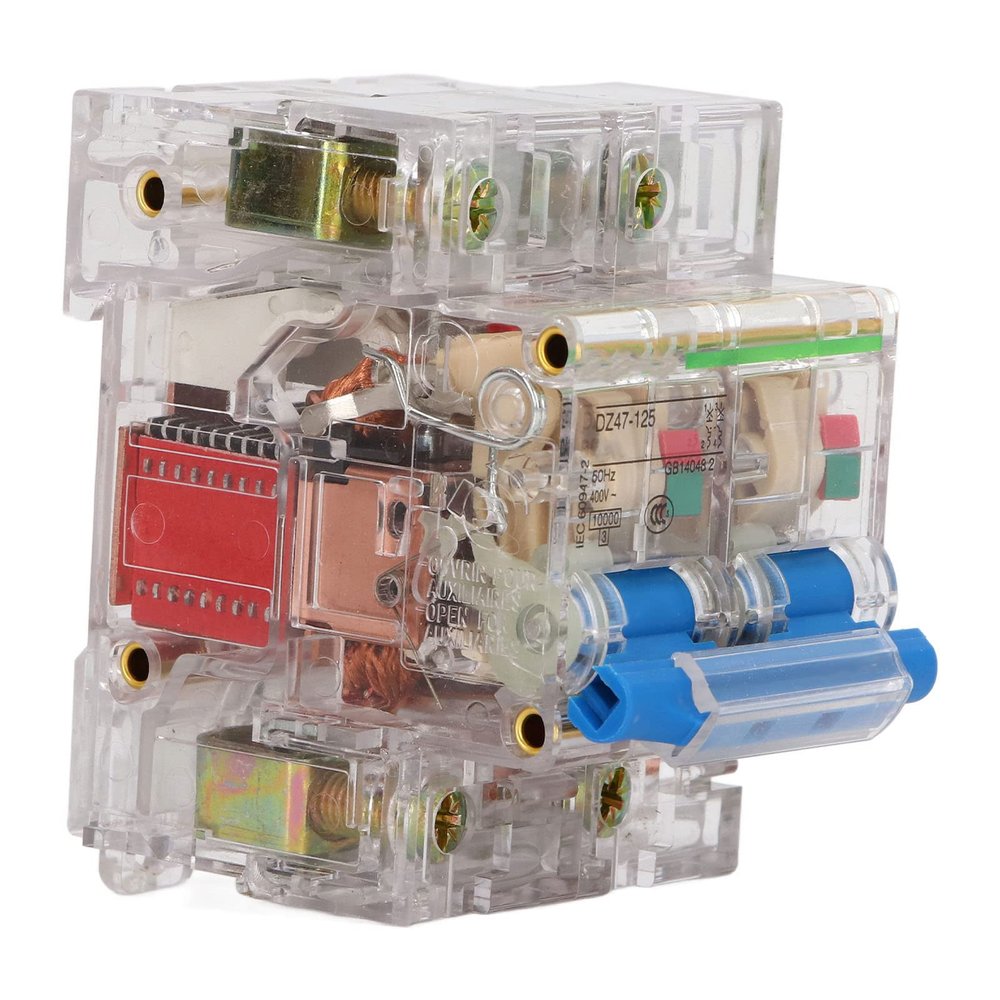 POWTAXBJGD Circuit Breaker, Easy Observation Efficient DIN Rail Circuit Breaker 400V 2P for Home Circuits