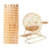 GSE Games & Sports Expert Deluxe Bingo Game Set with Large Gold/Brass Metal Bingo Cage (12" Tall), Folding Wooden Master Board, 7/8" Wooden Calling Balls for Family Night & Parties view 1