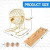 GSE Games & Sports Expert Deluxe Bingo Game Set with Large Gold/Brass Metal Bingo Cage (12" Tall), Folding Wooden Master Board, 7/8" Wooden Calling Balls for Family Night & Parties view 2