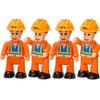 FUNERICA Construction Workers Toy Figurines - Miniature People Figures - 4-Pack view 1