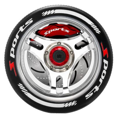 GOUPRC Upgrade Metal RC Hand Wheel Remote Control Steering Wheel with Brake Disc Brake Caliper for SANWA MT4/MT5/M12/M17 Flysky NB4Series WFLY X9Series RC Remote Control (zong) (Silvery)