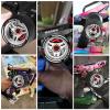 GOUPRC Upgrade Metal RC Hand Wheel Remote Control Steering Wheel with Brake Disc Brake Caliper for SANWA MT4/MT5/M12/M17 Flysky NB4Series WFLY X9Series RC Remote Control (zong) (Silvery) view 3