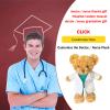 Personalized Doctor Nurse Teddy Bear Stuffed Animal Plush with Customized Text or Blessing, Personalized Gifts for Birthday or Graduation Gifts for College University Graduation (11 inch) view 2