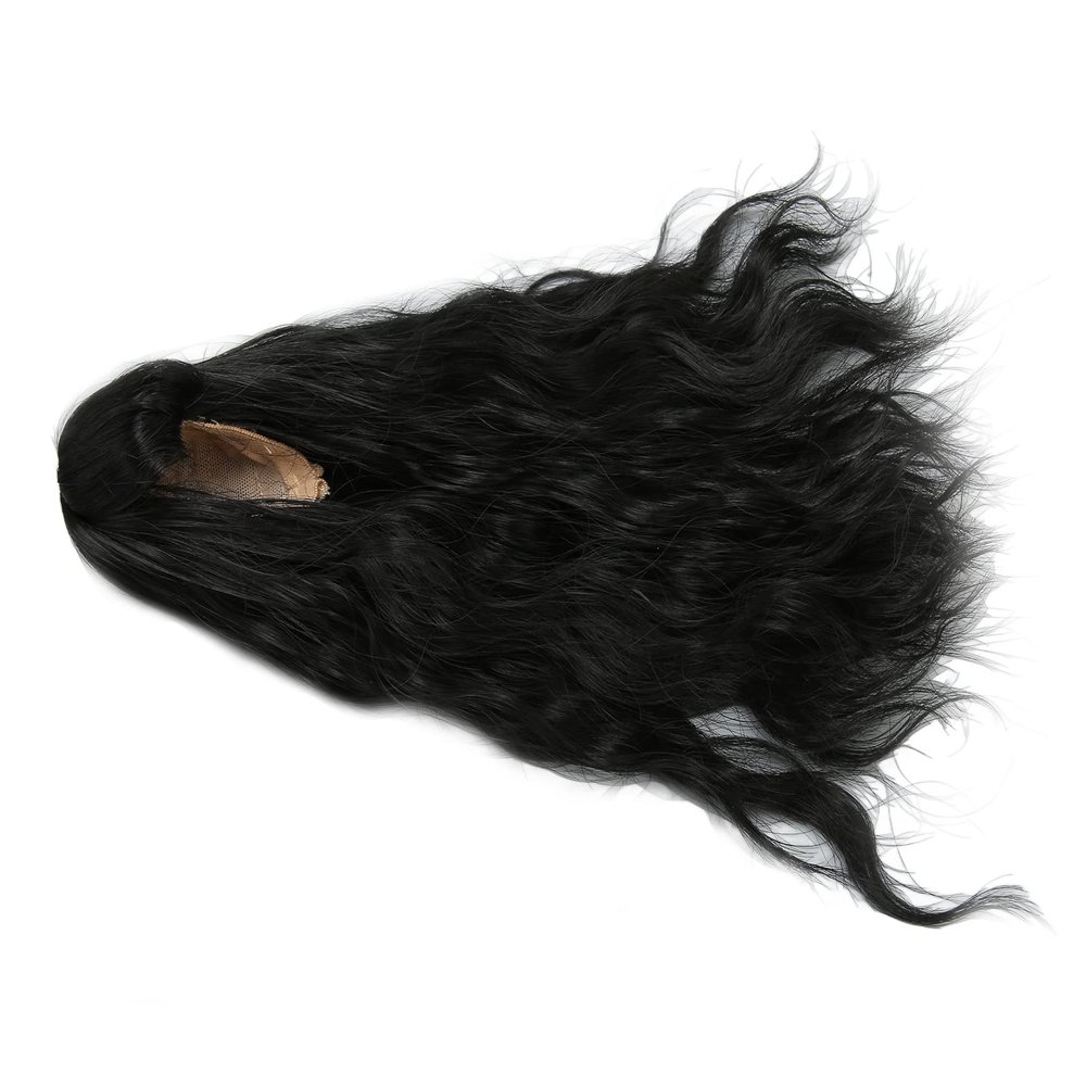 1/6 Doll Wig Heat Jointed Doll Wig Silver Gray Trimable Soft Touch for Dressing Up Dolls (Black)