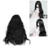 1/6 Doll Wig Heat Jointed Doll Wig Silver Gray Trimable Soft Touch for Dressing Up Dolls (Black) view 4