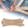 EHJRE Wooden Train Track Assemble Blocks Switch Track Portable Train Tracks Accessories for Child, 17.8cmx7.3cmx1.2cm view 3