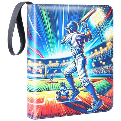 900 Pockets Trading Baseball Card Binder with Sleeves, 50 Removable Pages, 3 Ring Zipper Binder Collectable Card Book Album with Strap, Leather Sport Games Cards Folder, Card Collector Gifts