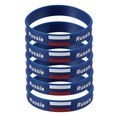 BELLIFFY 5pcs Silicone Wristband Country Flag Printed Bracelet Comfortable and Soft for Games and International Matches