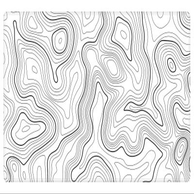 EDGFRTOIO Card Playmat 24" x 14" TCG Game Mat for MTG and Other Card Games, Premium Stitched Card Gameplay Mat with Non-Slip Rubber Backing Board Games Desk Duel Mats, White Topographic Contour Line