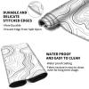 EDGFRTOIO Card Playmat 24" x 14" TCG Game Mat for MTG and Other Card Games, Premium Stitched Card Gameplay Mat with Non-Slip Rubber Backing Board Games Desk Duel Mats, White Topographic Contour Line view 4