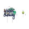 12Pcs Pre-assembled Alien Themed Birthday Party Decoration Set Alien UFO Happy Birthday Banner and Cake Decorations Outer Space Themed Decorations for Birthdays Baby Shower Party Supplies view 3