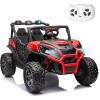 FINITO 24V 4WD Ride on Car Truck w/Remote Control,44 Kids UTV, 2 Seater 24V Battery Powered 4 Wheels Electric Car for Kids Ages 3+, Red view 1