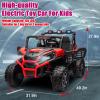 FINITO 24V 4WD Ride on Car Truck w/Remote Control,44 Kids UTV, 2 Seater 24V Battery Powered 4 Wheels Electric Car for Kids Ages 3+, Red view 2